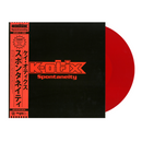 Cover of K-Otix Spontaneity album and a red japanese OBI strip with a red record
