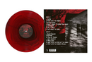 Red vinyl record with black and white back cover of The Single album by Children of the Corn featuring a dark scene and album tracklist.