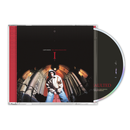 CD cover with a person in front of an archway and CD disc on a white background