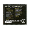 Back cover of Dr. Dre's 'Chronicles Deluxe' Death Row Classics album with tracklist and branding.