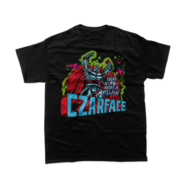 Every Hero Needs A Villain LP Tee (Black Front/Back Design)