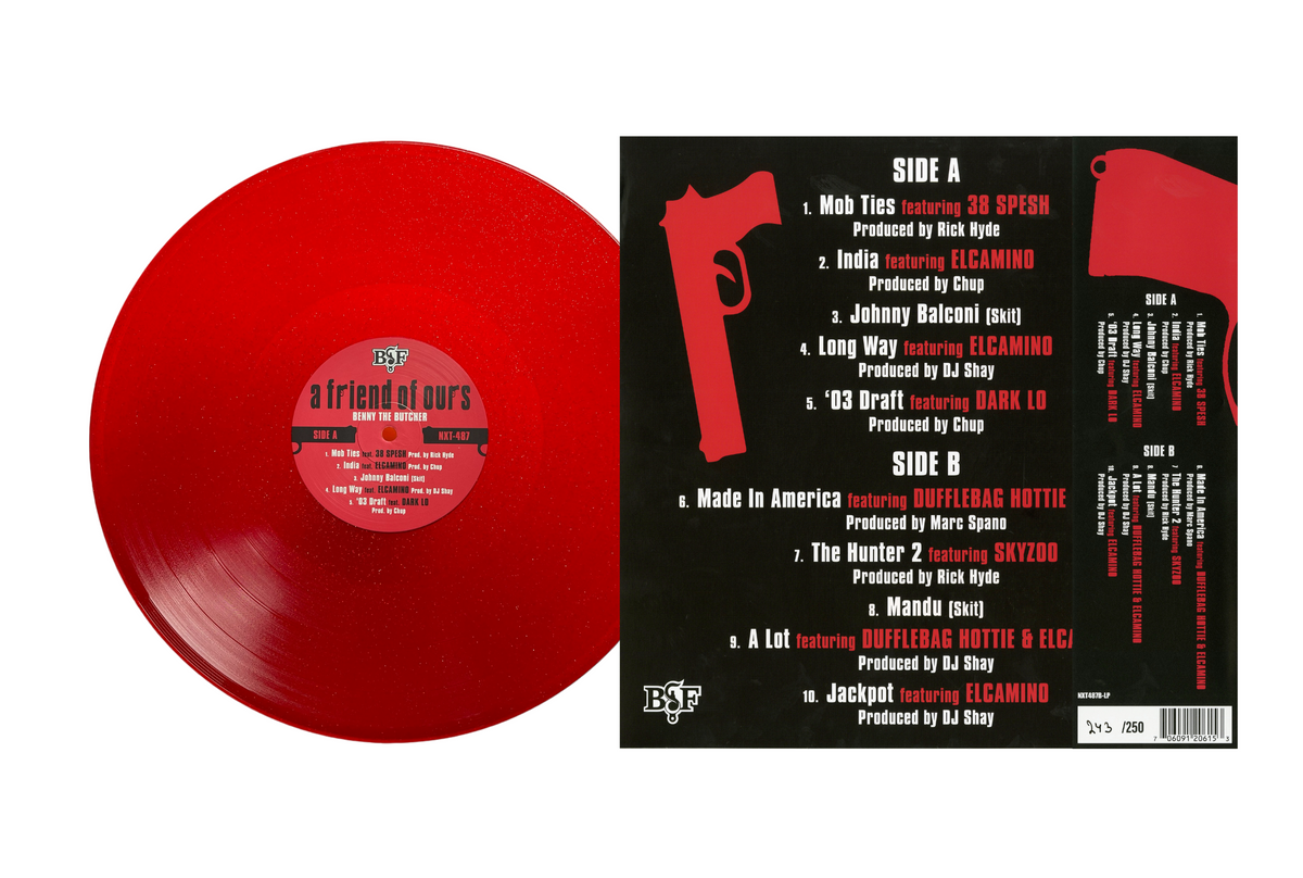 Benny The Butcher - A Friend Of Ours (Red Ice Diamond Vinyl LP) Benny The Butcher - A Friend Of Ours (Red Ice Diamond Vinyl LP)