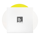 Vinyl record with a yellow record and a photo of a Mac Miller  on the cover