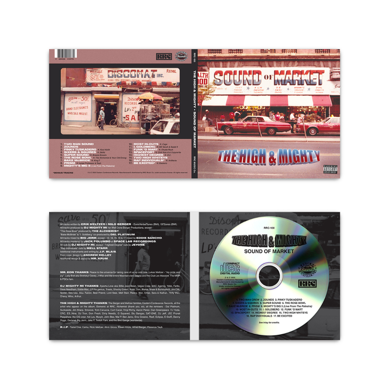 CD packaging with 'The High & Mighty' album cover and disc