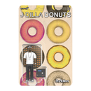 Packaging of J Dilla Donuts featuring a figure and donut-shapes 