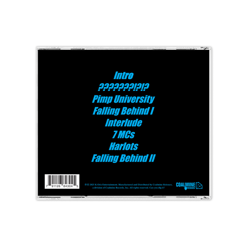 back of the CD of K-Otix Spontaneity with tracklist 
