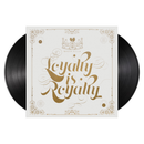 Vinyl records with a decorative cover featuring the text Masta Killa  'Loyalty is Royalty' on a white background with black records