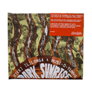 Album cover art for 'Dark Sunrise' by Fyfi Ililonga & Musi-O-Tunya, featuring a collage of vintage black-and-white and sepia-toned portraits overlaid with bold wavy orange, black, and white tiger-stripe patterns, with the title in large white text at the bottom.