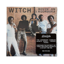 Album cover for 'Witch - Movin' On & Kuomboka', featuring five men posing in front of a brick wall. The title 'WITCH' is printed in large black letters at the top left, and 'MOVIN' ON & KUOMBOKA' is printed at the top right.
