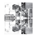 Black and white collage with text and vintage elements