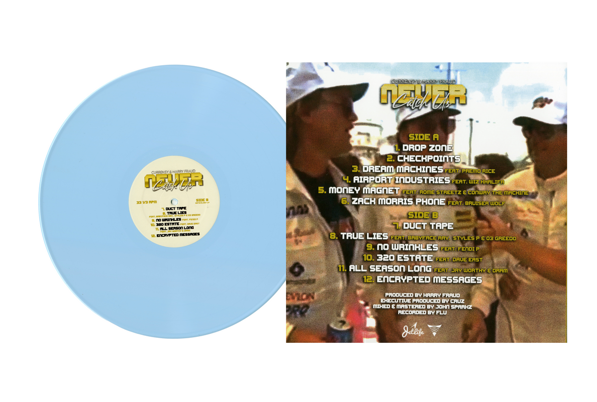 Curren$y & Harry Fraud - Never Catch Us (Sky Blue Colored Vinyl LP)