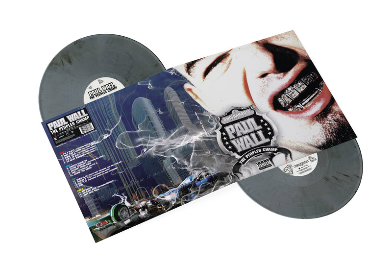 Gatefold layout of Paul Wall's Peoples Champ with silver smoke records and tracklisting 