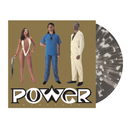 Vinyl record with 'Power' album cover featuring three people and the title.