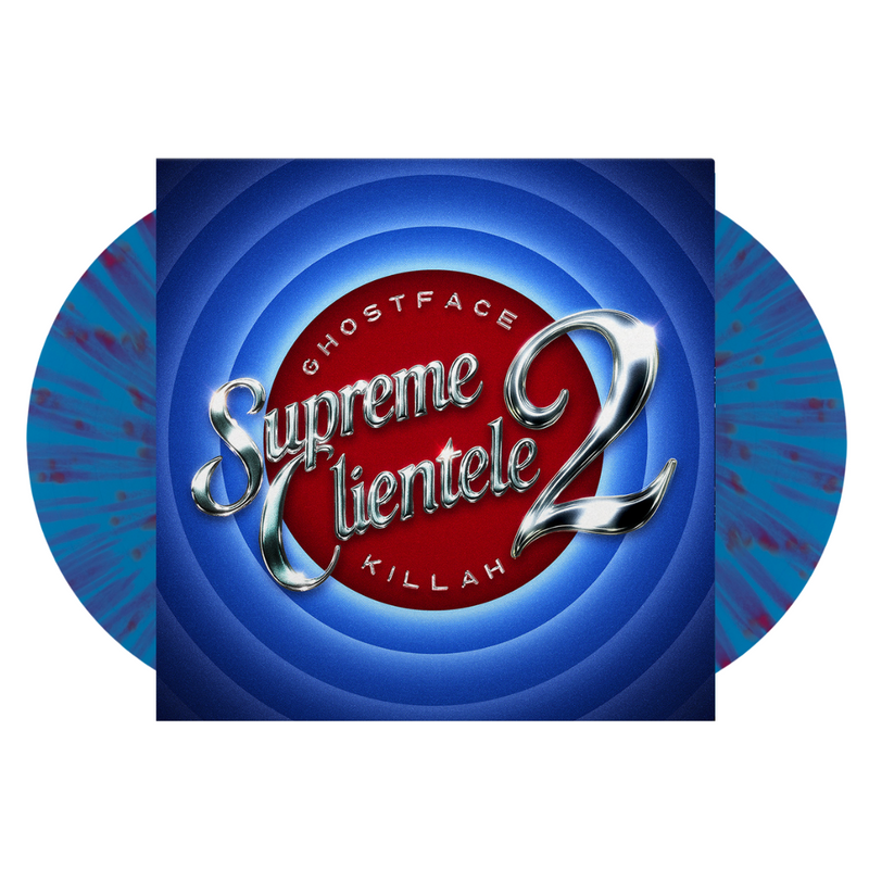 Vinyl record cover with 'Supreme Clientele 2' and 'Ghostface Killah' text on a blue and red background