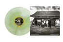 Green vinyl record with a black and white photo of a store front on its cover