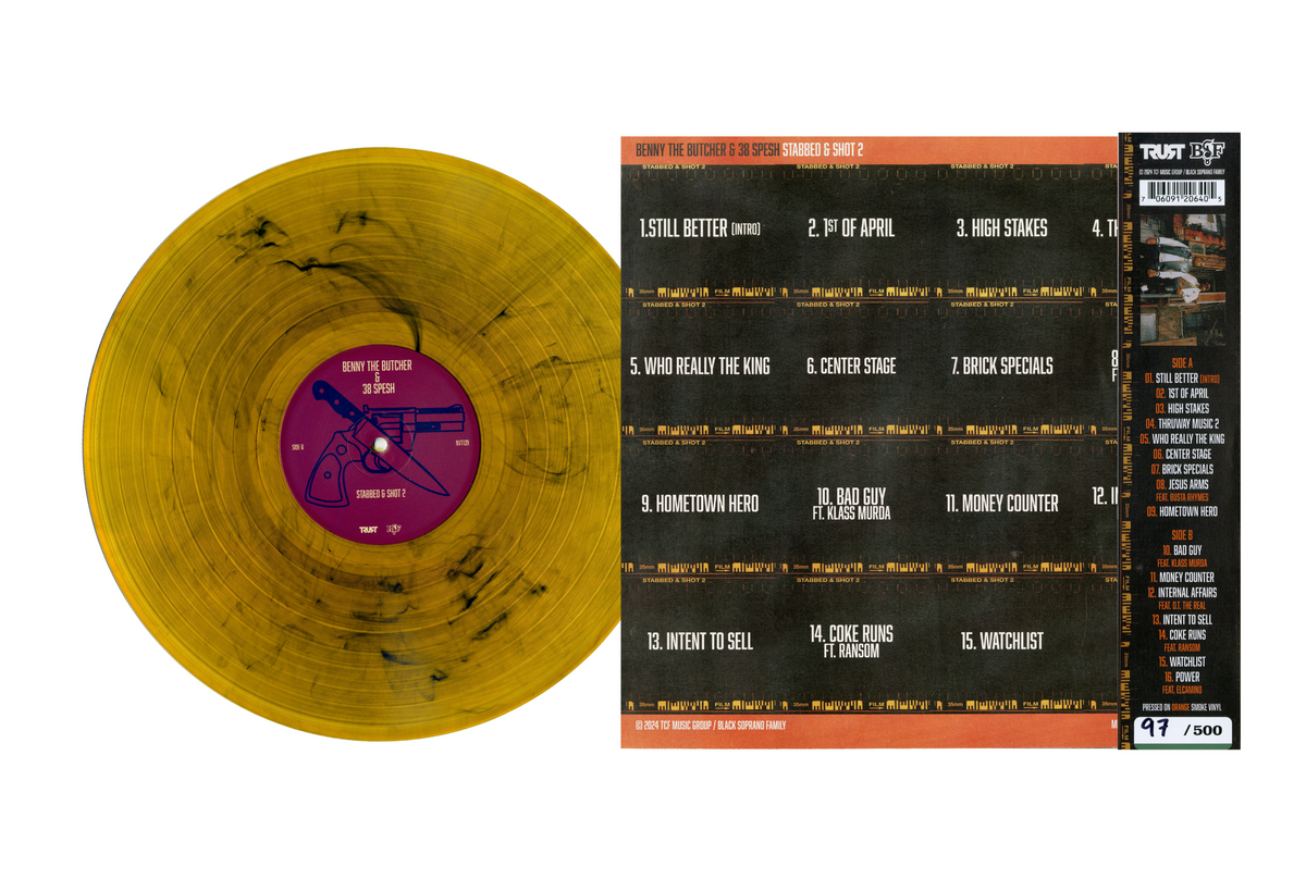38 Spesh & Benny ‎– Stabbed & Shot レコード Benny The Butcher & 38 Spesh - Stabbed & Shot 2 (Clear