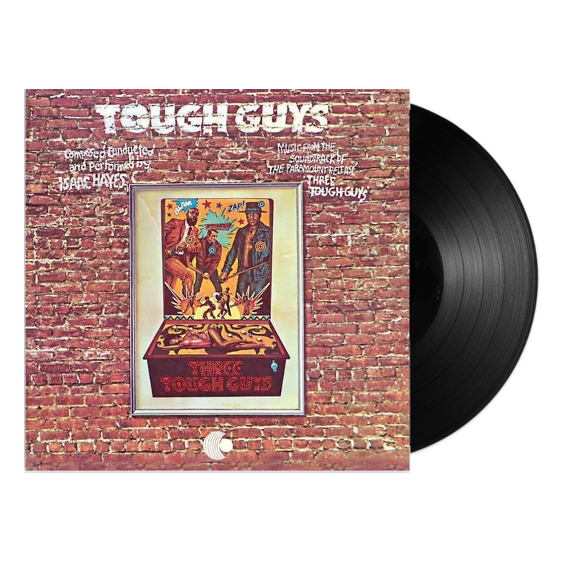 Vinyl record with 'Tough Guys' album cover featuring a brick background