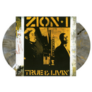 Zion I album cover showing a painting of the group with quartz colored records on the side 
