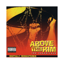 Album cover for 'Above the Rim' with a basketball hoop and chain, featuring a Parental Advisory label.