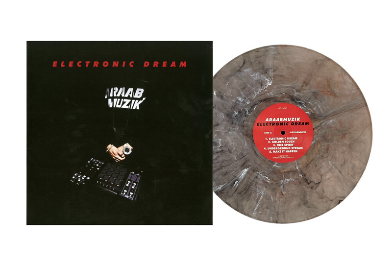 Vinyl record with cover featuring 'Electronic Dream' and 'Araab Muzik' text.