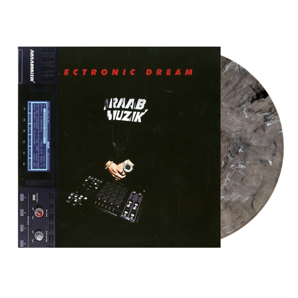 Cover of a Vinyl record with 'Araabmuzik' branding and electronic design elements on a black background.
