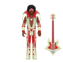 Bootsy Action figure in a red and white outfit with a matching guitar on a white background