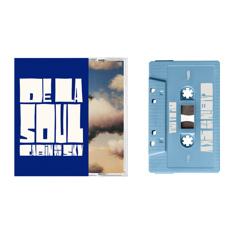 Cassette tape with blue and white design featuring 'De Ls Soul' text and cloud imagery.