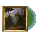 Vinyl record with a painting of a person in a blue coat standing in a landscape.