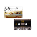 Cassette tape with 'felt' 2 branding and a car cover illustration on a white background