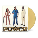 Vinyl record with 'Power' album cover featuring three people and a yellow disc.