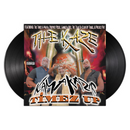 Vinyl record with 'The Kaze' album cover featuring three men and text.