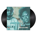 Vinyl records with a cover featuring two men and the title 'Eightball & Mjg: Lyrics of a Pimp'.