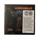 Album cover art for 'Mark III' by Marvin Whoremonger, featuring a dark brown background with a stylized illustration of two figures embracing under a lit streetlamp, with white city building silhouettes and orange text.