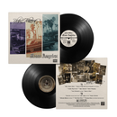 black Vinyl records with their  front and back covers featuring images and text on a white background for Yogi and Namek album titled Moss Angeles 