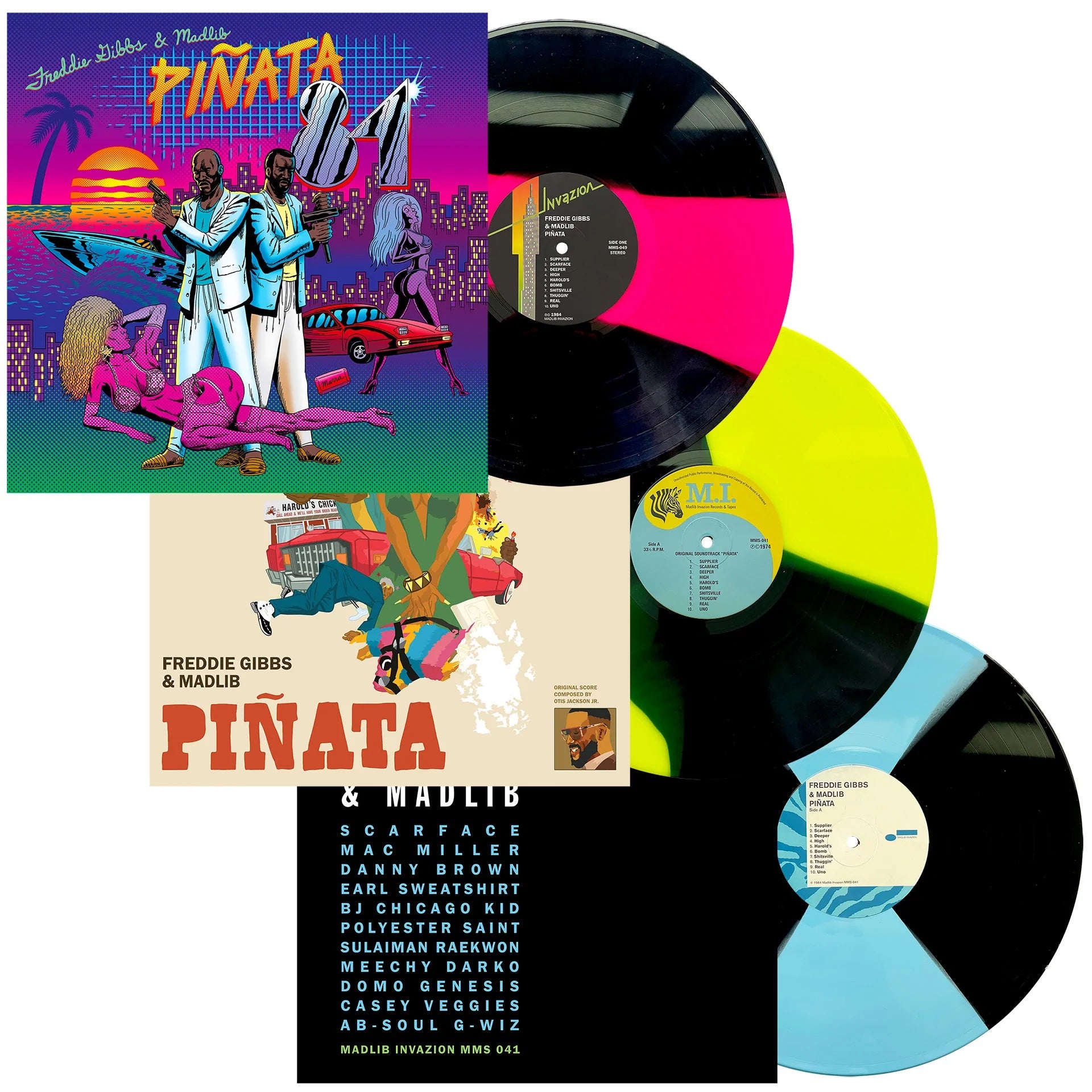Pinata Sample Freddie Gibbs & Madlib - Piñata '64/74/84 (Colored 3xLP Vinyl Bundle)