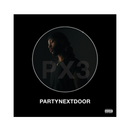 Album cover for Partynextdoor's second studio album PX3 featuring a dark image of the artist with the album title text overlay.