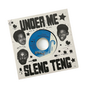 Vinyl record cover with 'Under Me' and 'Sleeng Teng' text, featuring faces on a white background.