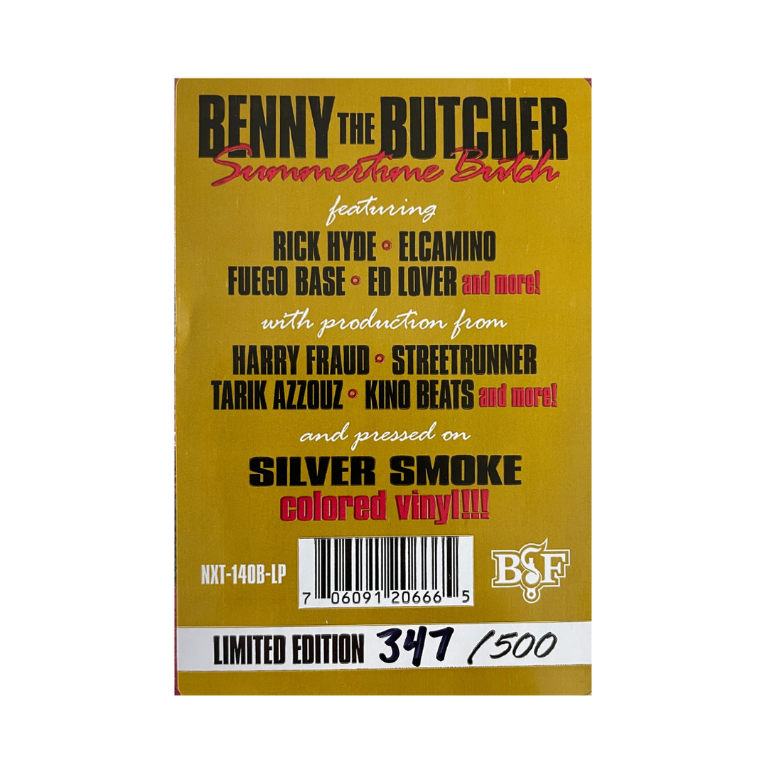 独LP Benny (45) & Black Soprano Fam Summertime Butch: Silver Smoke VINYL NXT140LPSILVERV Black Soprano Family 未開封 /00260 Benny The Butcher - Summertime Butch (Silver Smoke Colored LP)