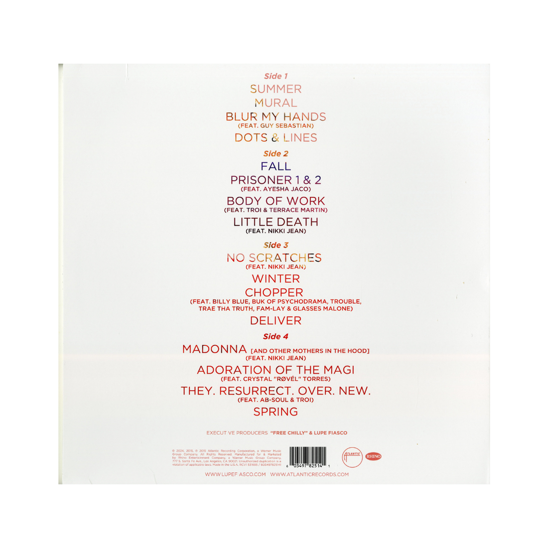 欧2LP Lupe Fiasco Tetsuo &amp; Youth RCV1531685 Atlantic 未開封 /00460 Amazon.com: Tetsuo & Youth: CDs & Vinyl