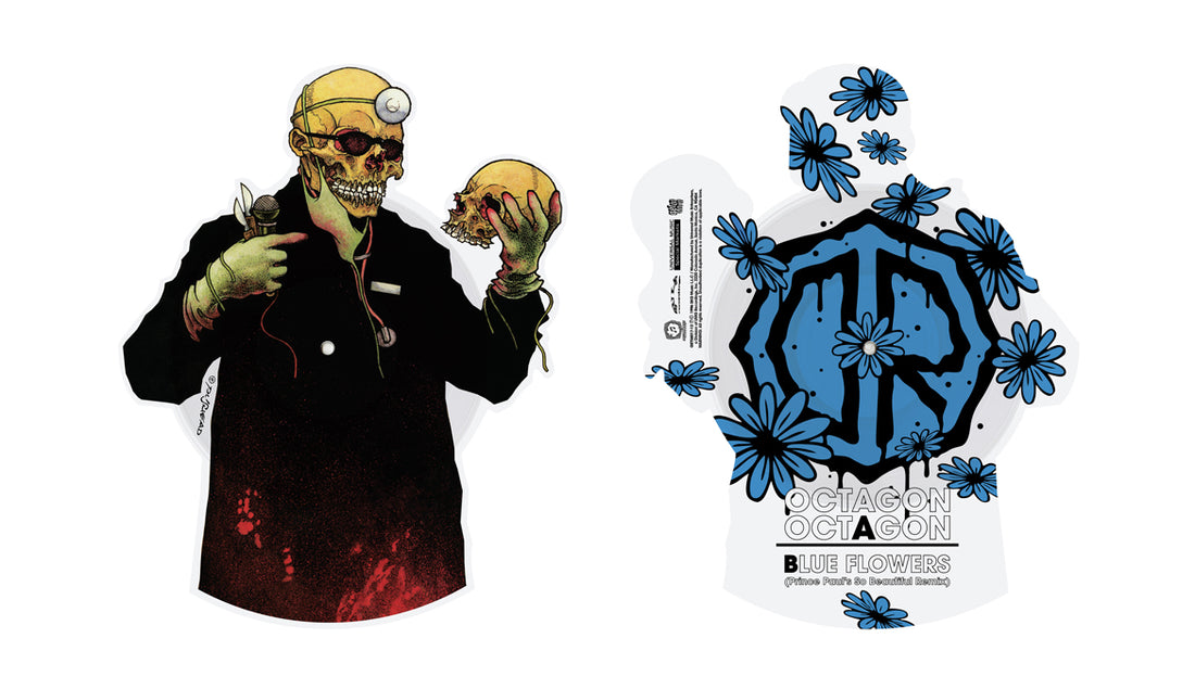 Dr. Octagon - Octagon Octagon b/w Blue Flowers (Shaped 12