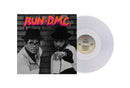 Clear translucent vinyl LP record of Run-DMC with album cover featuring members of the group.
