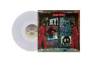Clear translucent vinyl LP record of Run-DMC with album cover featuring members of the group.